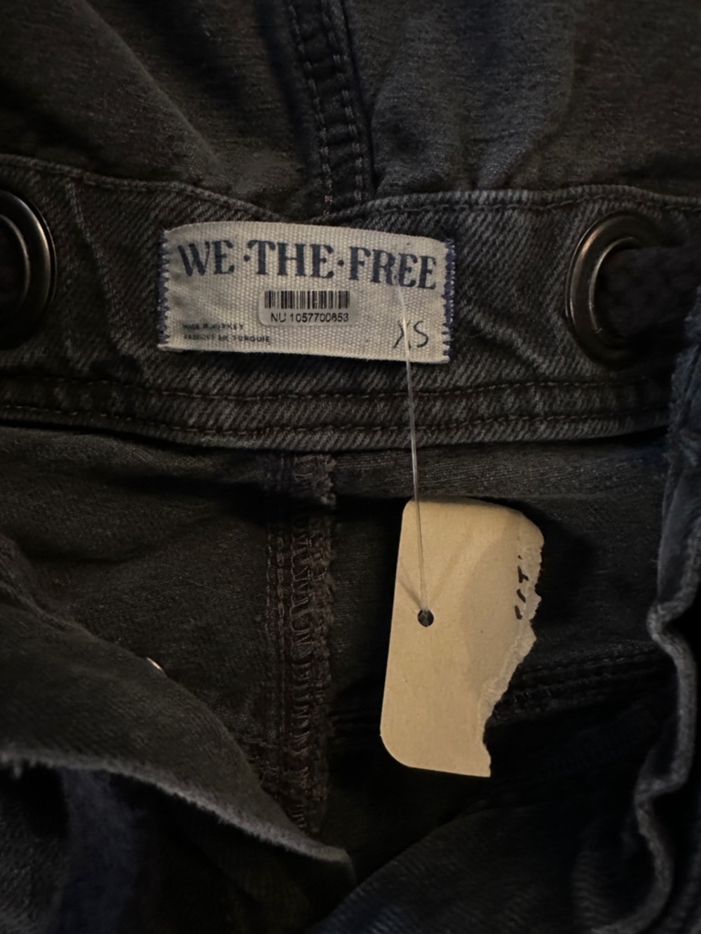 NWT Free People We The Free Edison Wide-Leg Black Denim Coverall Size XS - Picture 11 of 13